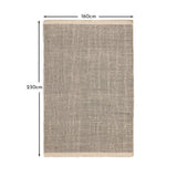 Atcham Wool & Cotton Rug - Pebble Black - 160 x 230cm