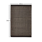 Atcham Wool & Cotton Rug - Pebble Black - 200 x 290cm