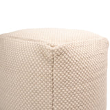 OUTLET - Atcham Wool & Cotton Ottoman Stool - Clay/Natural