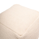 OUTLET - Atcham Wool & Cotton Ottoman Stool - Clay/Natural
