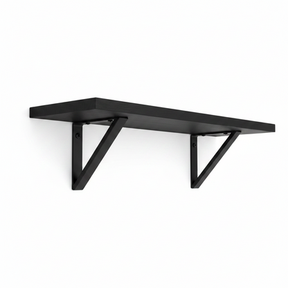 Atlas 75cm Mango Wood Wall Shelf - Jet Black - Laura James