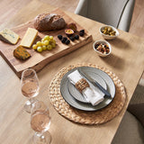 Atlas Chalked Mango Wood Dining Table Set - 6 Seater - Freya Sand Dining Chairs - Black Oak Legs - Laura James 