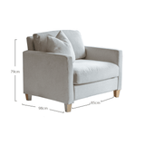 Ava Sand Armchair - Pale Oak Legs