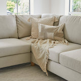 Ava Corner Sofa - Left Hand - Sand with Pale Oak Legs - Laura James