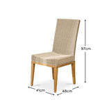 Reid Linen Grey Dining Chairs - Set of 2 - Whitewash Mindi Wood Legs - Laura James 
