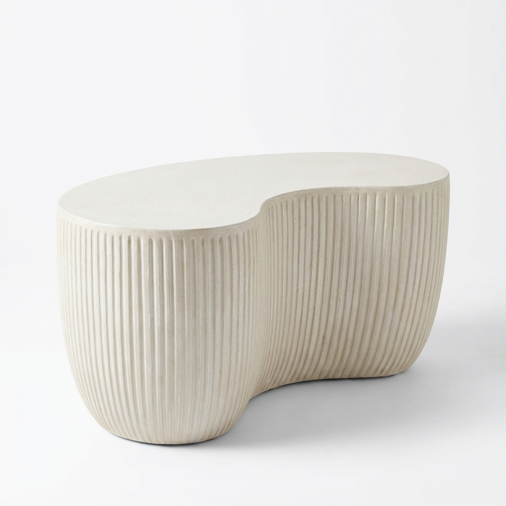 Sohan Kidney Garden Coffee Table - Sand - 84cm - Laura James
