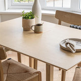 Charlie Pale Oak Extendable Dining Table Set - 4 Seater - Woven Pale Oak Dining Chairs - Laura James