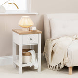 Bampton 1 Drawer Bedside Table - White