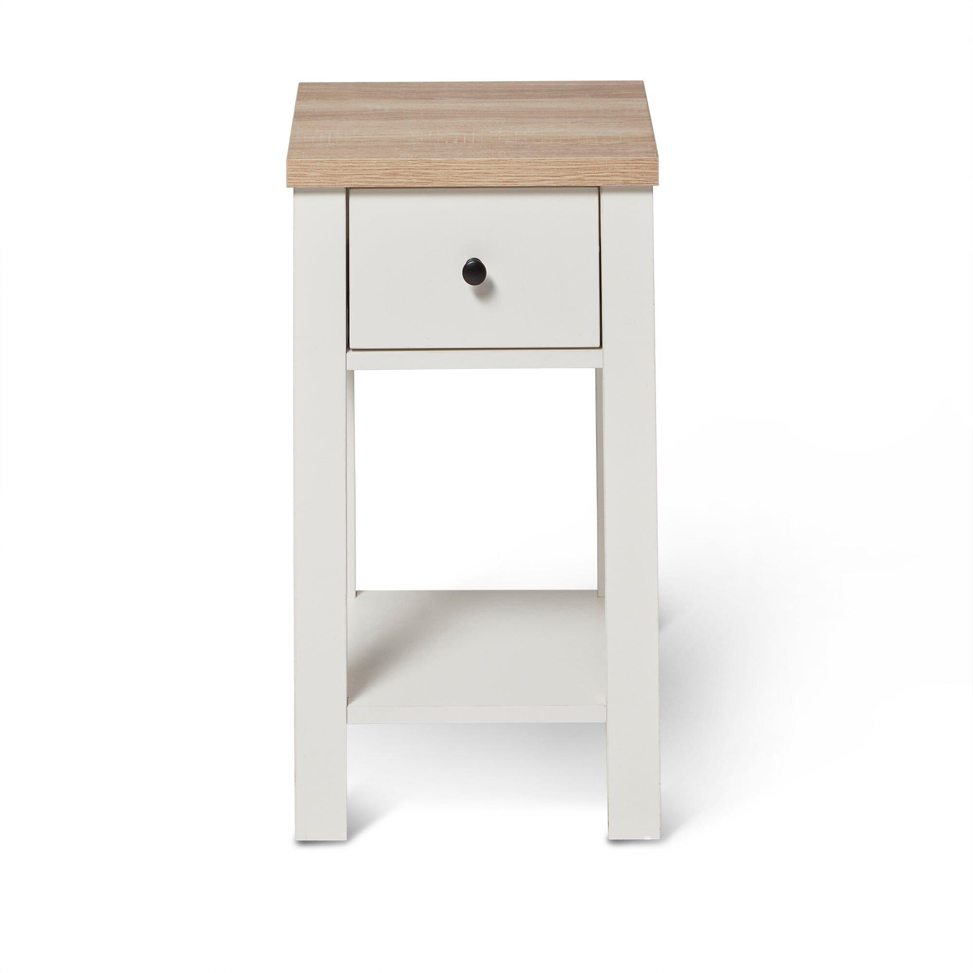 Bampton White 1 Drawer Bedside Table Set of 2 Laura James