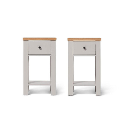 Bampton Grey Bedside Tables with 1 Drawer - Laura James