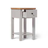 Bampton Stone Grey Bedside Table - 1 Drawer - Laura James