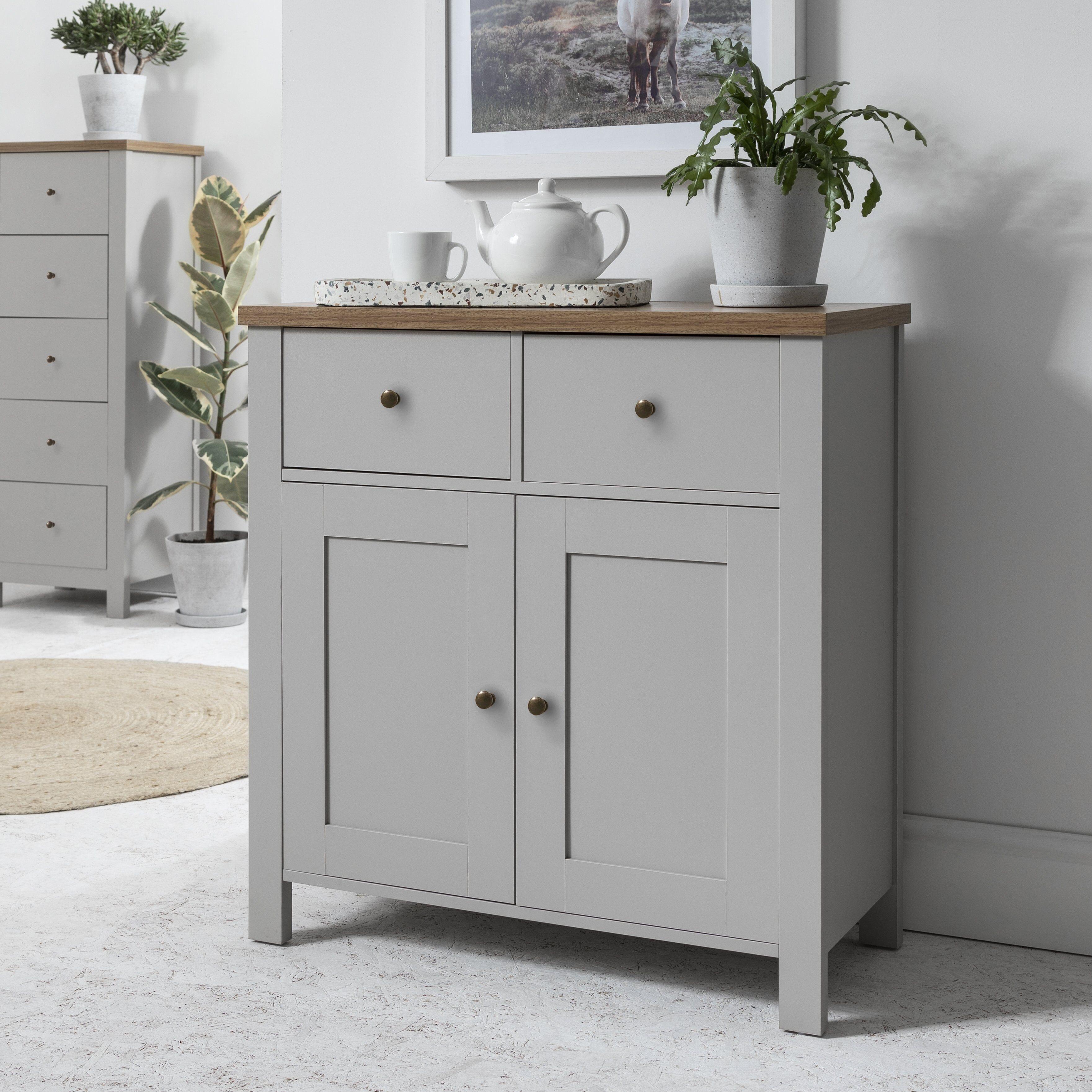 Bampton 2 Door Sideboard Stone Grey