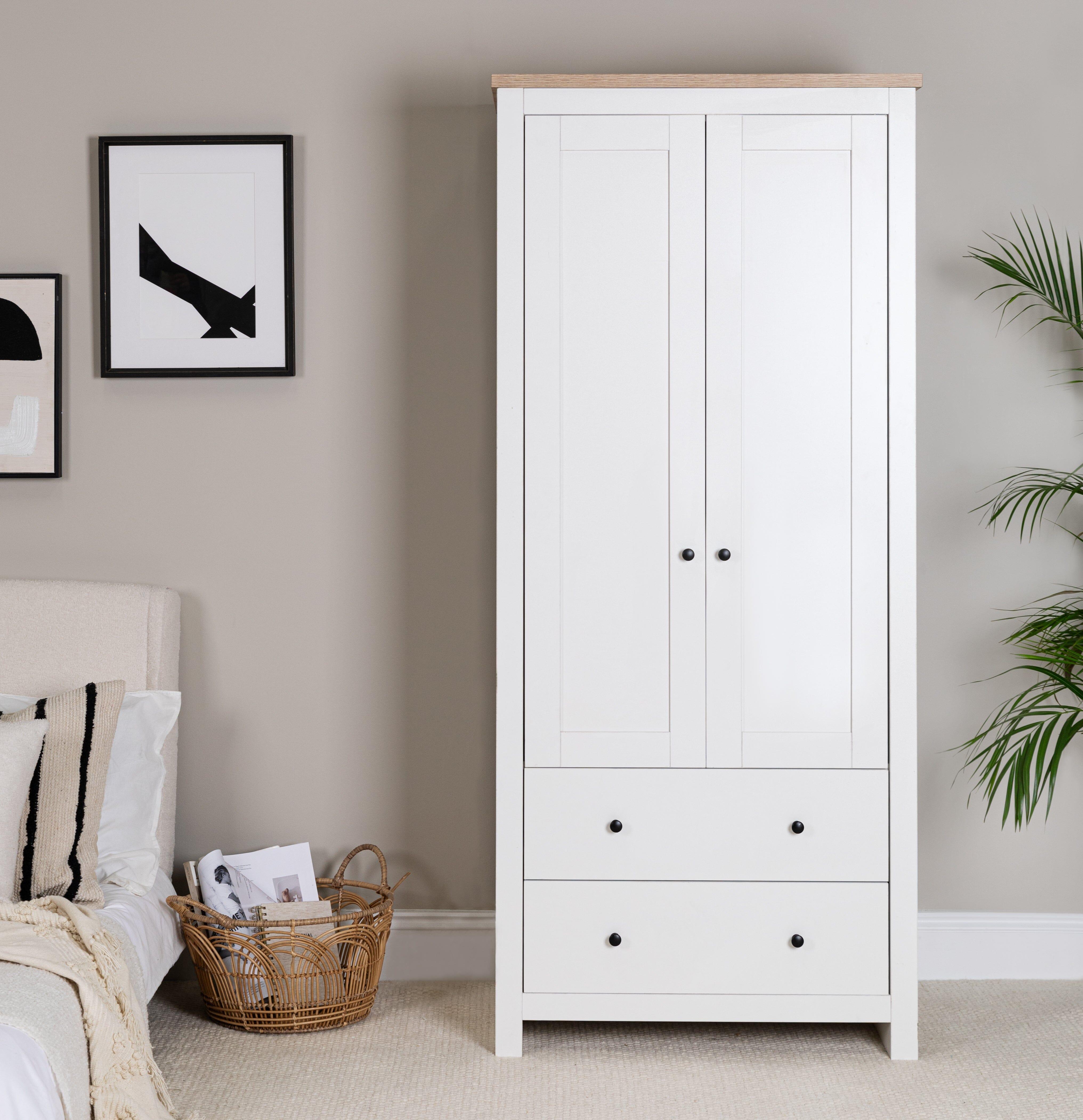 Bampton 2 Door White Wardrobe Laura James