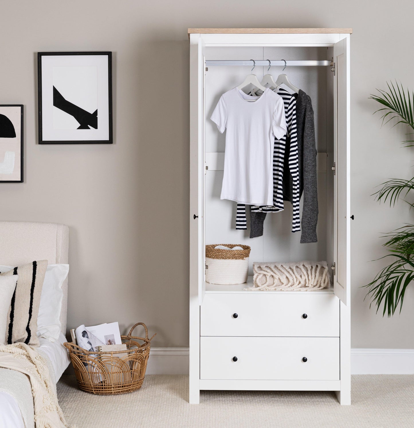 Bampton Double Wardrobe - White