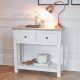 Bampton White 2 Drawer Console Table