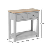 Bampton Stone Grey 2 Drawer Console Table - Laura James 