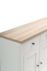 Bampton 3 Door Sideboard - Alabaster White - Laura James
