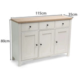 Bampton 3 Door Sideboard - Alabaster White