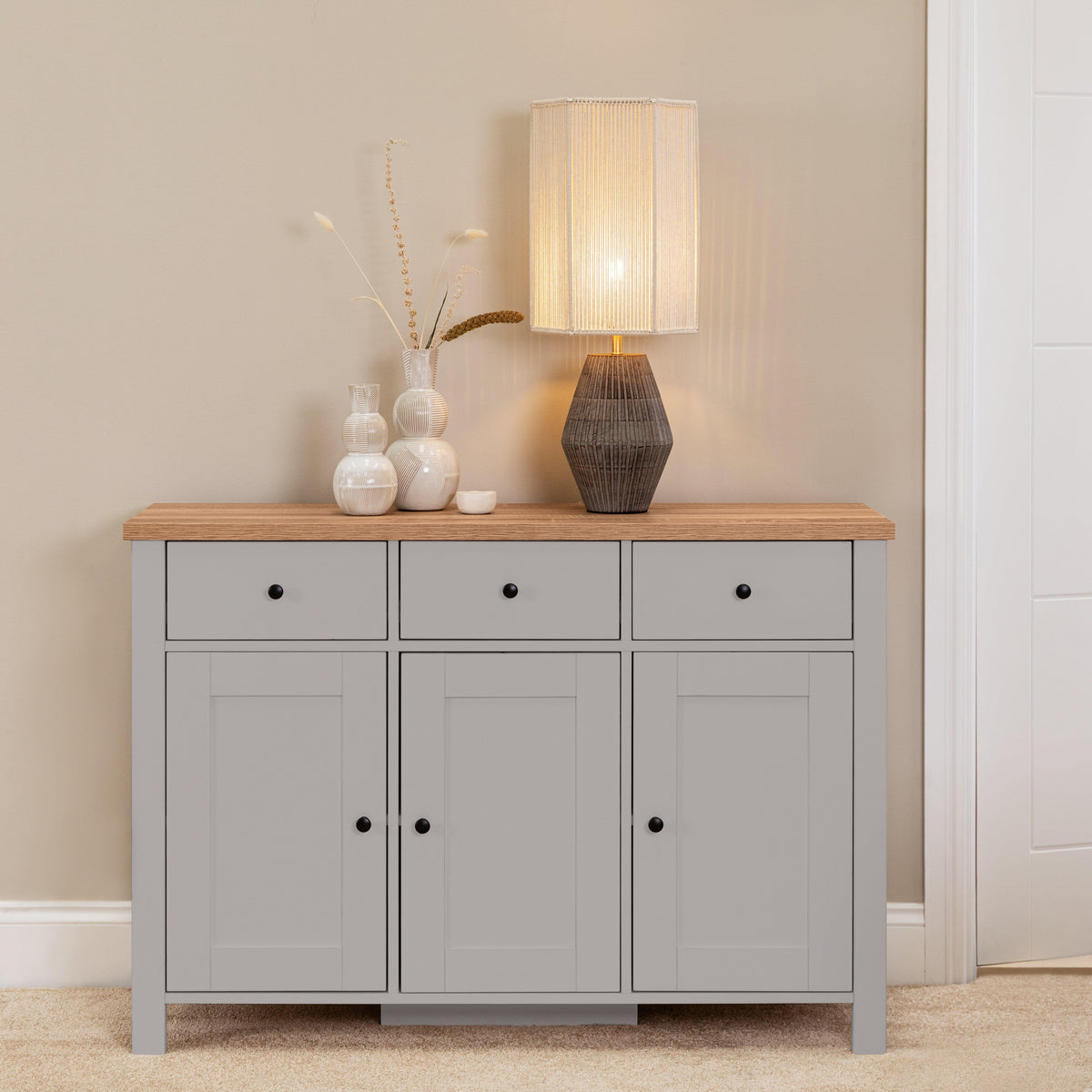 Bampton 3 Door Sideboard - Grey