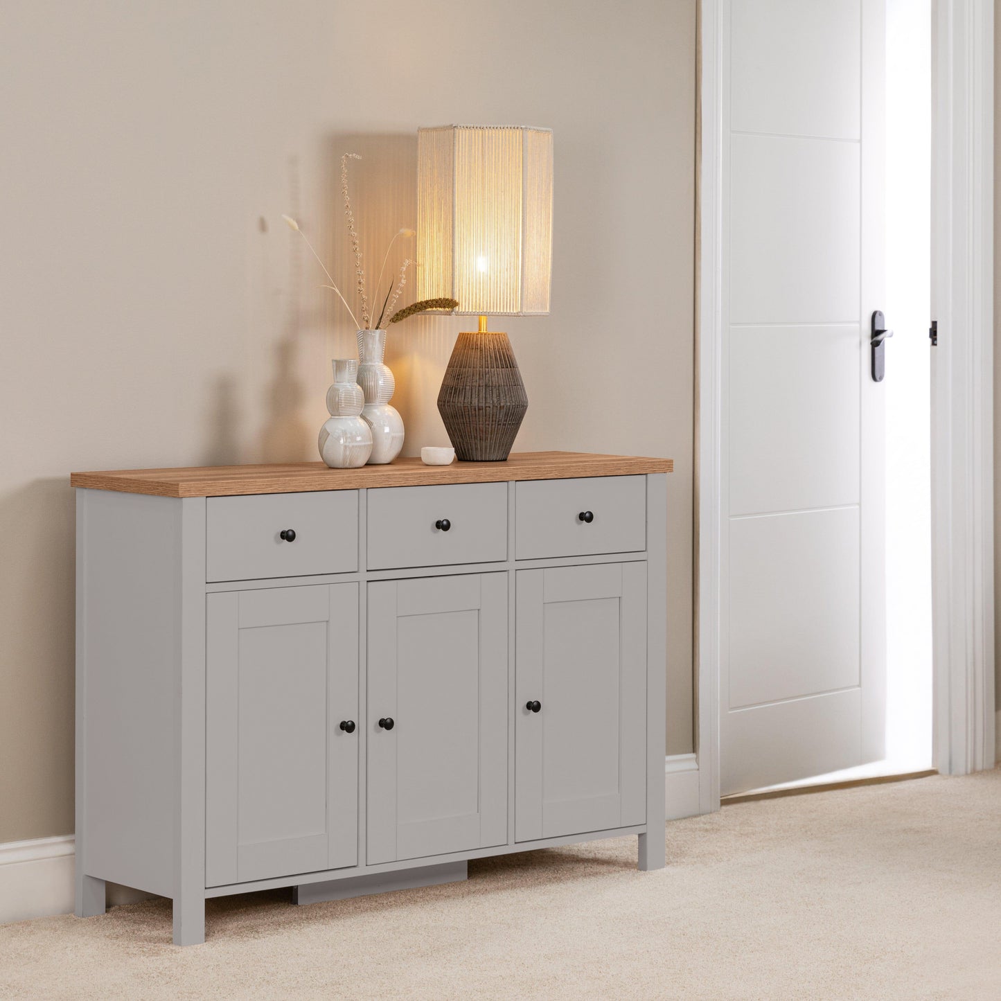 Bampton 3 Door Sideboard - Grey