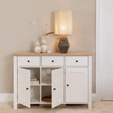 Bampton 3 Door Sideboard - Alabaster White - Laura James