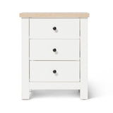 Bampton Alabaster White Bedside Table - 3 Drawer - Laura James