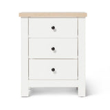 Bampton Alabaster White Bedside Table - 3 Drawer - Laura James