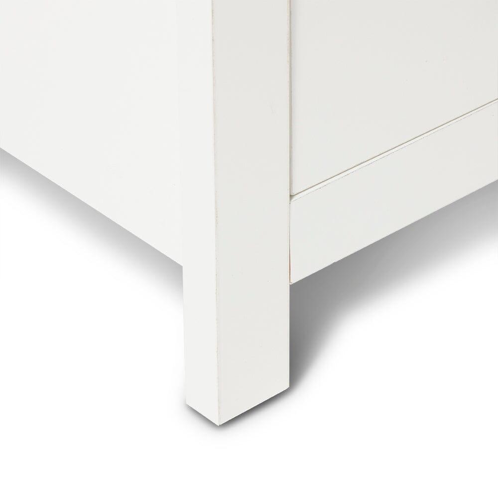 Bampton Alabaster White Bedside Table - 3 Drawer - Laura James