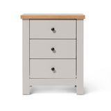 Bampton Stone Grey Bedside Table - 3 Drawer - Laura James