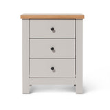 Bampton Stone Grey Bedside Table - 3 Drawer - Laura James