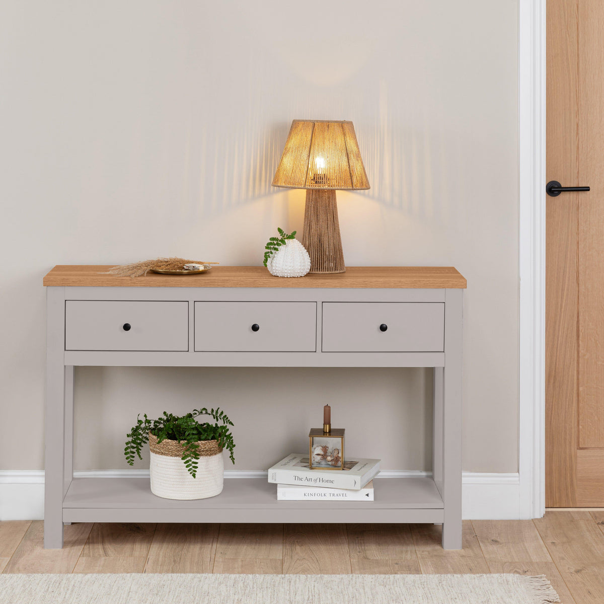 Bampton Grey 3 Drawer Console Table