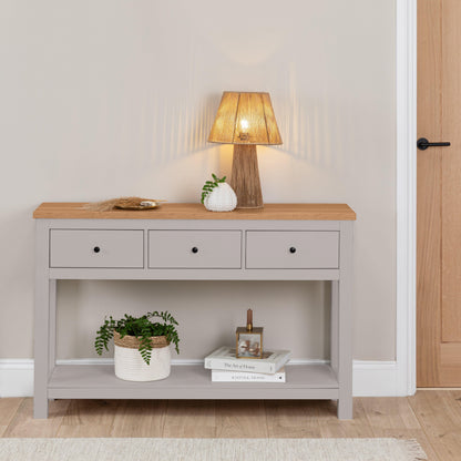 Bampton Grey 3 Drawer Console Table
