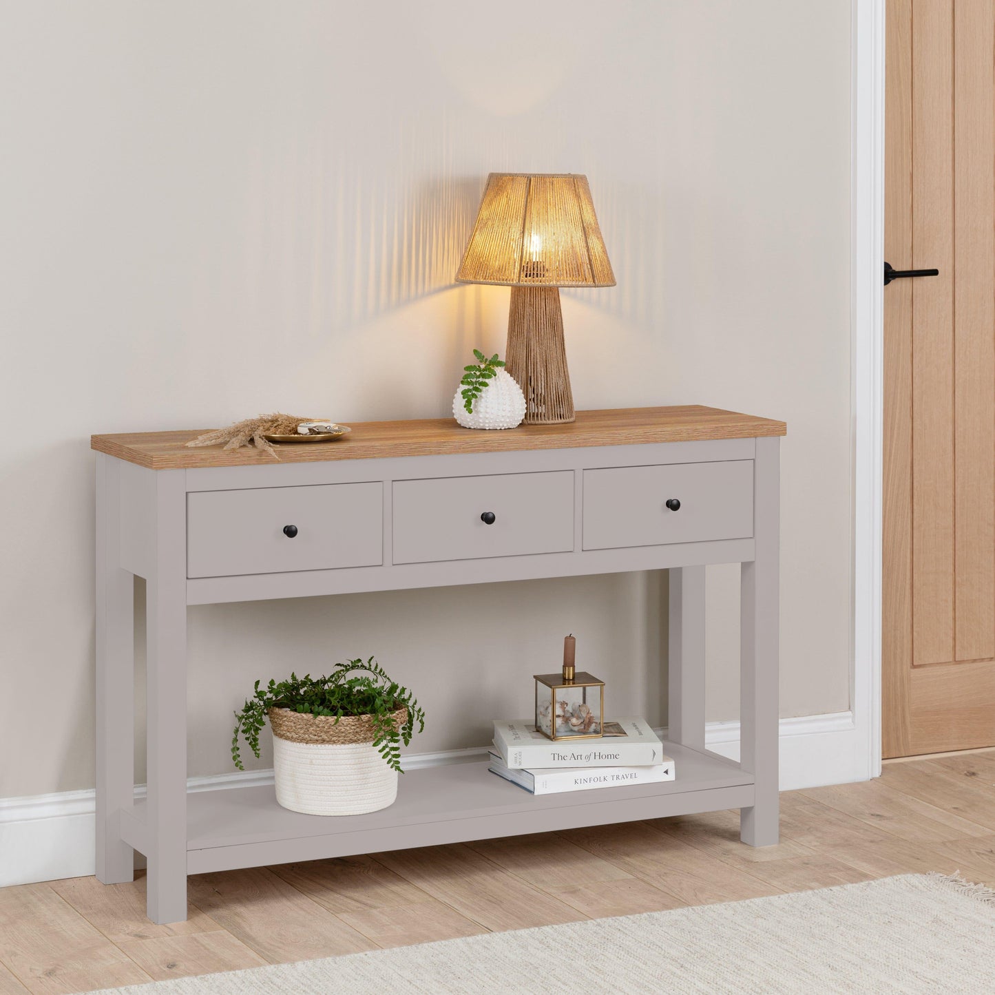 Bampton Grey 3 Drawer Console Table