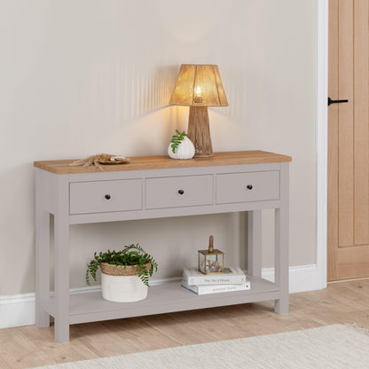 Bampton Grey 3 Drawer Console Table