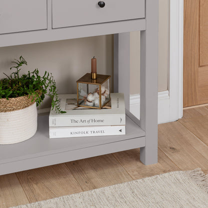 Bampton Grey 3 Drawer Console Table