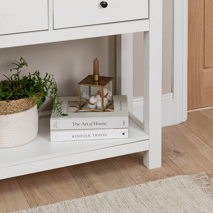Bampton White 3 Drawer Console Table