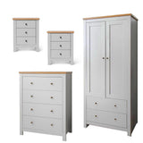 Bampton Furniture Set with Double Wardrobe - Chest of 4 Drawers and 3 Drawer Bedside Tables - Laura James