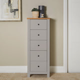 Bampton 5 Drawer Tallboy - Grey
