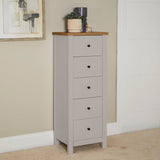 Bampton 5 Drawer Tallboy - Grey
