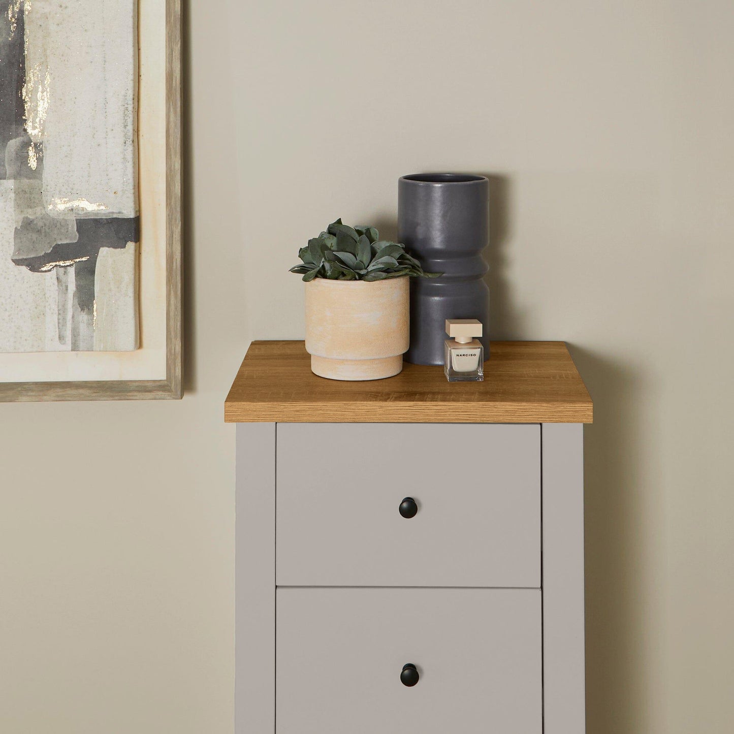 Bampton 5 Drawer Tallboy - Grey
