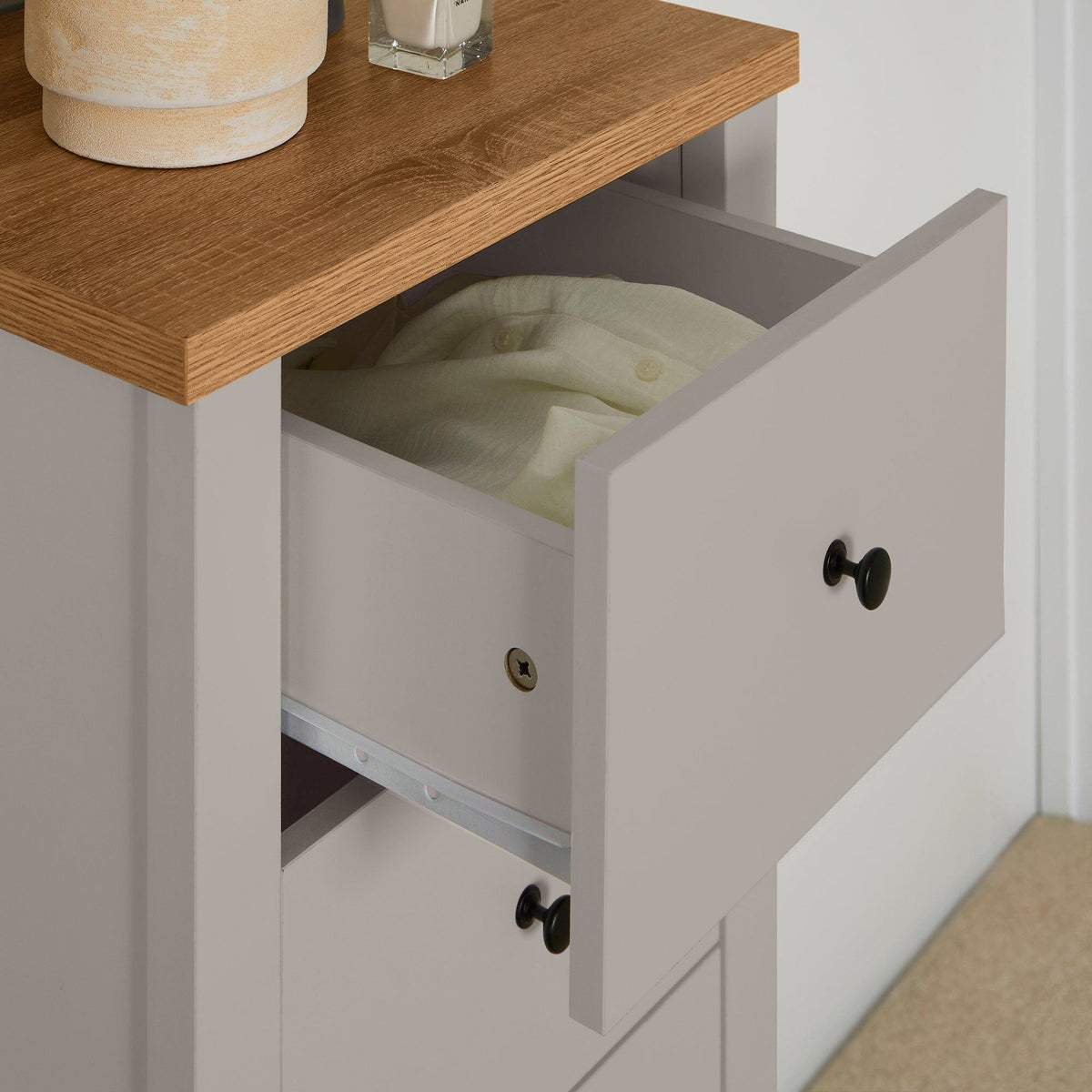 Bampton 5 Drawer Tallboy - Grey