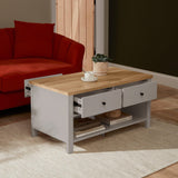 Bampton Stone Grey Coffee Table with Storage - Laura James 