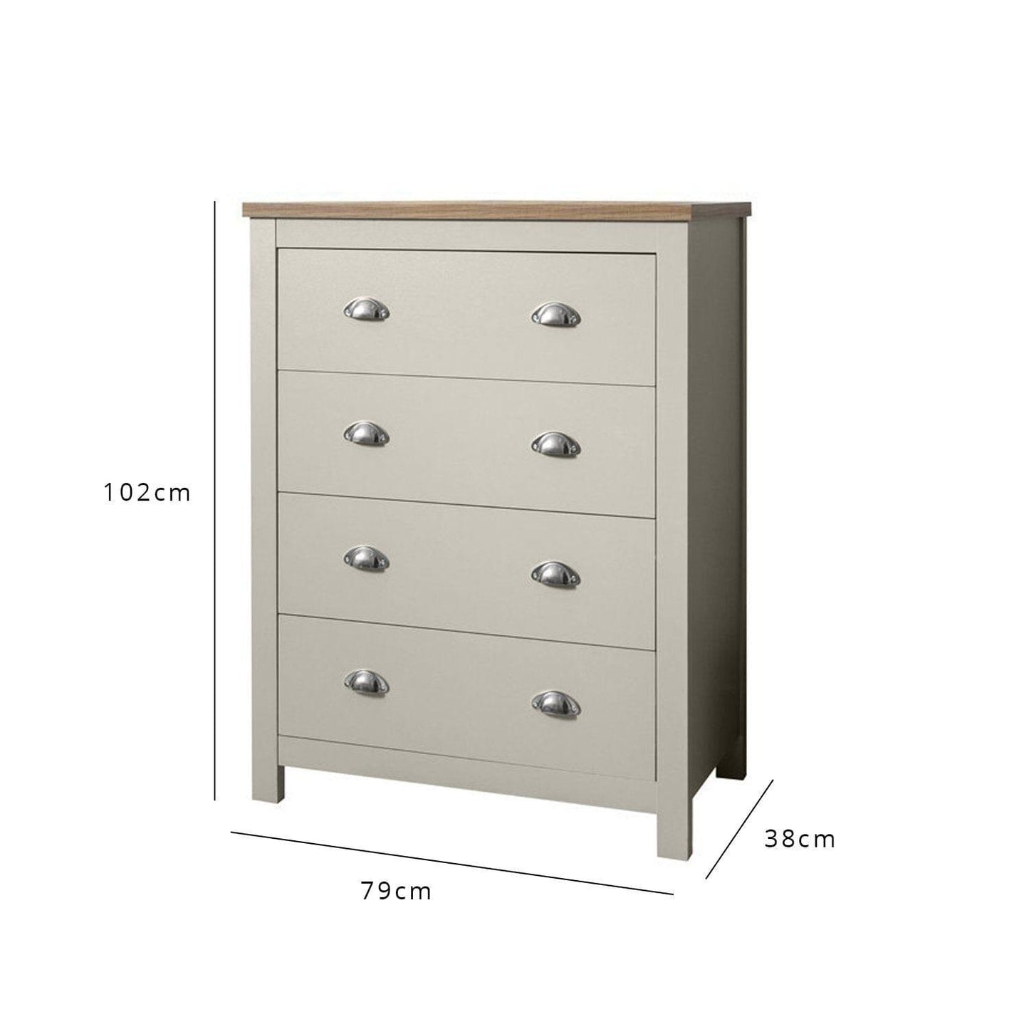 Bampton chest of drawers - grey - Laura James