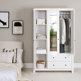 Bampton Triple Wardrobe with 2 Drawers - Alabaster White - Laura James