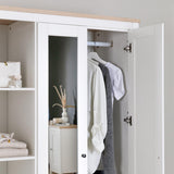 Bampton Triple Wardrobe with 2 Drawers - Alabaster White - Laura James
