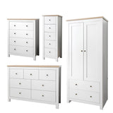 Bampton White Wardrobe & Chest of Drawers set - Laura James