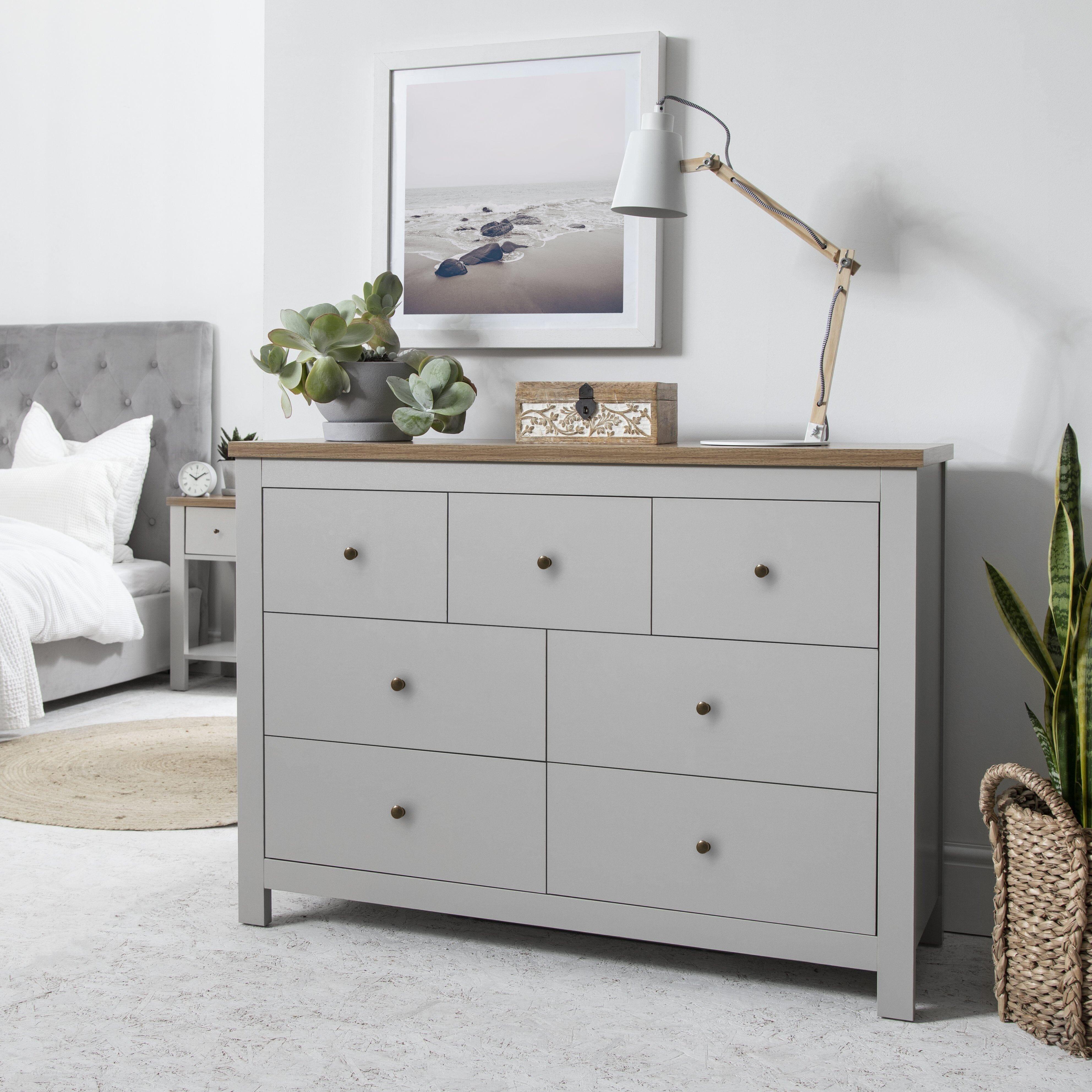 Bampton Grey Wardrobe Chest of Drawers Set Laura James