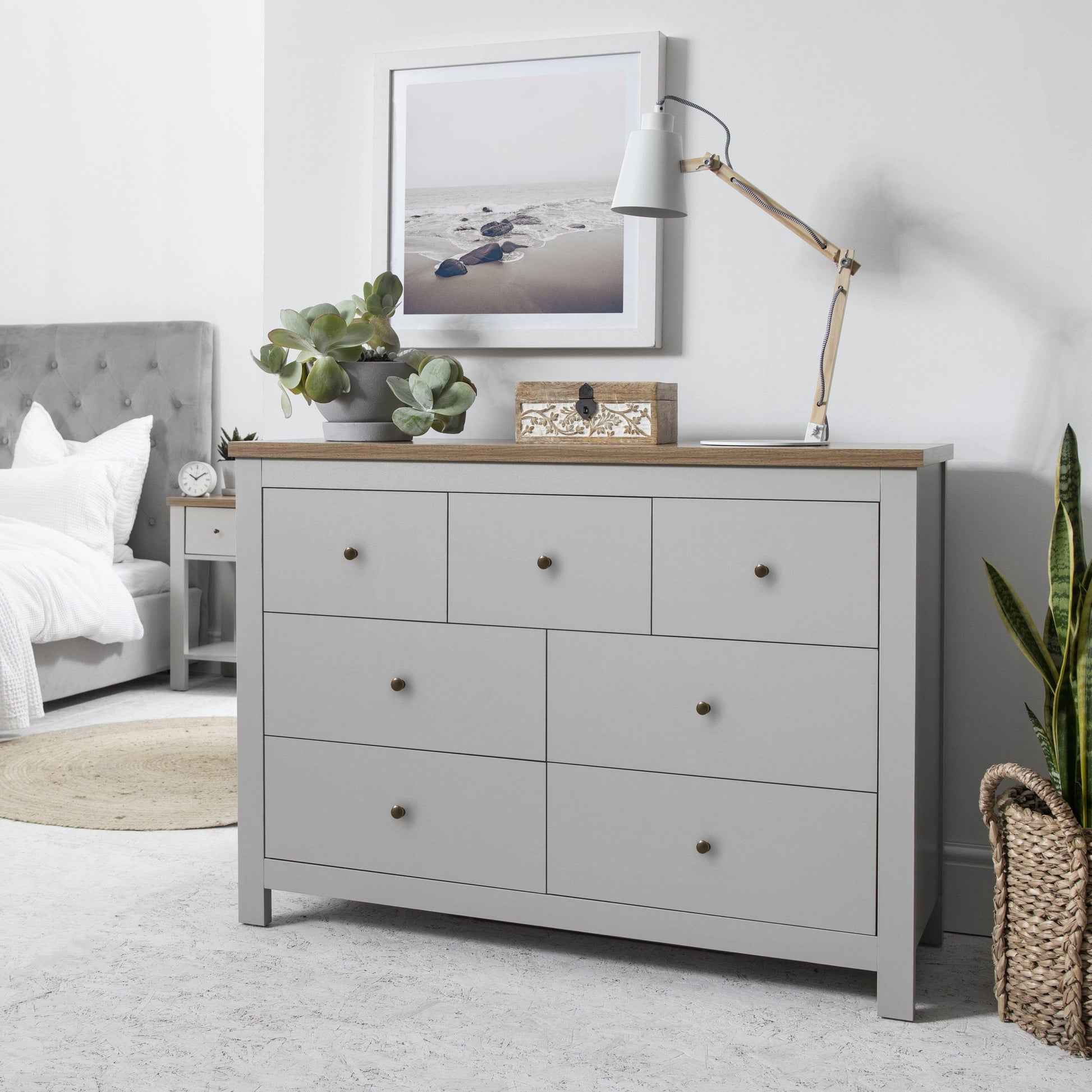 Bampton Grey Bedroom Furniture Set with Chests of Drawers - Laura James