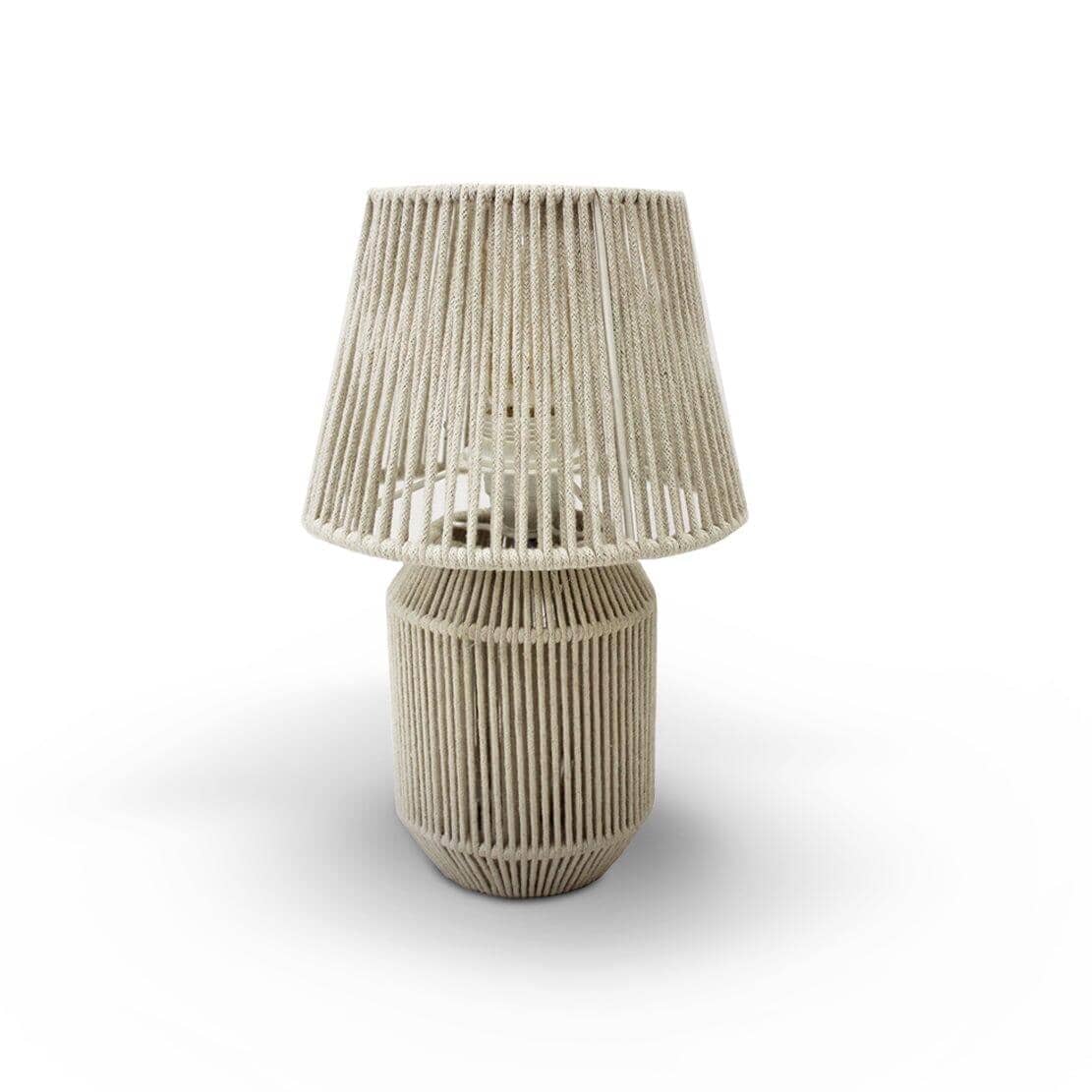 Bari White Cotton String Table Lamp - Laura James 