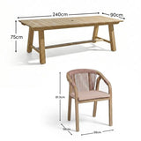 Shiro 8 Seater Garden Dining Set with Shiro Rope Dining Chairs - Mottled Pink Rope
